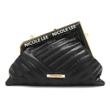 Bolsa Clutch Nicole Lee Tipo Trapecio Con Lentejuelas Ss24 Color Negro