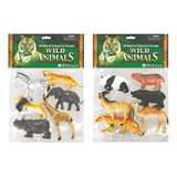 Set Animales De Selva Zoo Juego Figuras Rellenas Juguete
