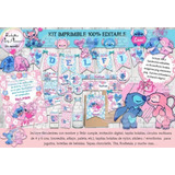 Kit Imprimible Candy Bar Stitch Y Angel 100% Editable