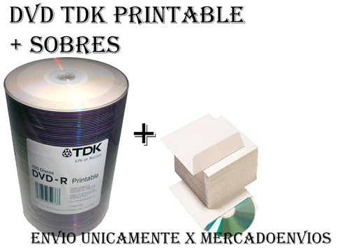 Dvd Virgen Tdk X 100 Imprimible  8x +100 Sobres-envio Gratis