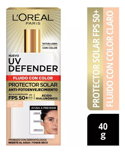 Protector Solar Loreal Uv Defender Fps50 Claro X 40 Gr