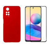 Capa Case Aveludada Vermelha P/ Xiaomi Note 11s + Pelicula