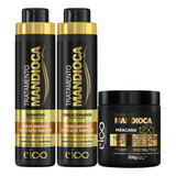 Eico Mandioca Shampoo E Condicionador 800ml + Máscara 500g