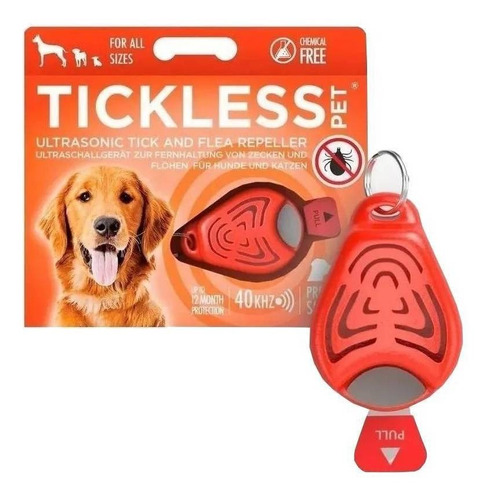 Collar Antiparasitario Para Garrapata Tickless Para Perro Y Gato Color Naranja