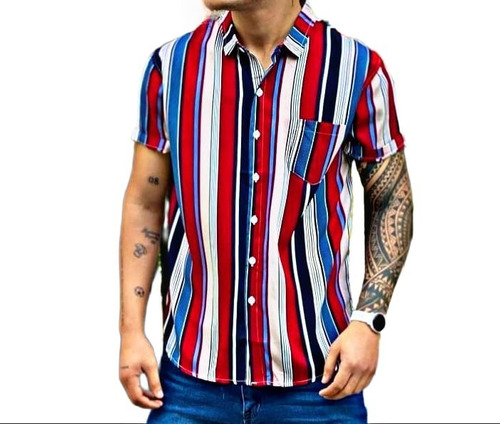 Camisa Hombre Manga Corta Slin Fit