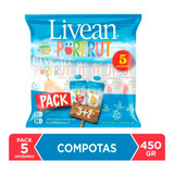 Pack 5 Pures Compotas Livean 90g (3 Manzana + 2 Pera)