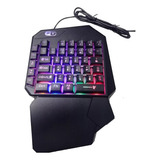 Teclado Gamer Led Semi Mecânico Usb Led Mão One Hand Rgb