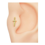 Piercing Orelha Helix Tragus Folheado Ouro Adaga / Punhal