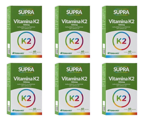 Kit 6 Supra Vitamina K2 60 Cáps - Herbamed