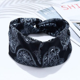 Gortin Boho Headbands Stretch Wide Hair Bands Black Elastic