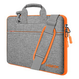 Bolso Protector Para Notebook Hseok, Gris Y Naranja 14''