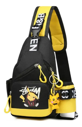 Mochila Crossbody Nintendo Switch Pikachu Llavero Pichu Pack Anime Pokémon Go Wonder
