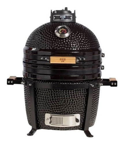 Parrilla Kamado Bbq Grill Kadu K15 Ahumador Ceramico Black