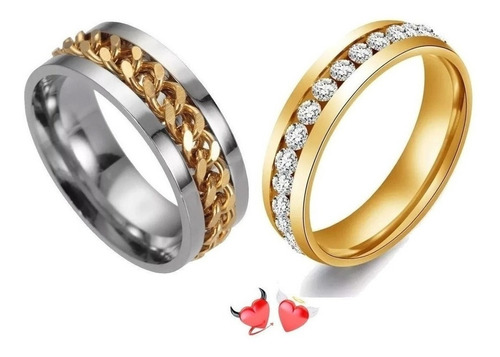 Anillos Para Parejas Novios Amantes Esposos Amor Color Oro