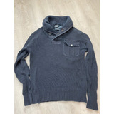 Sweater Chaleco Polo Ralph Lauren Algodon Lino Diseño Azul