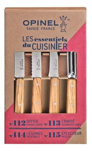 Set Cocina Opinel Escenciales Madera Olivo