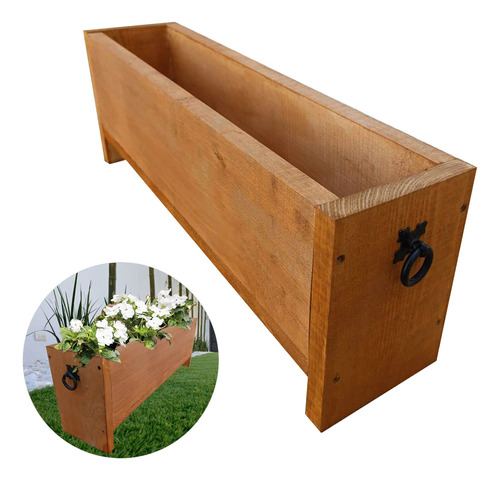 Maceta De Madera Jardinera Vintage Plantas Huerto 64x14.5cm