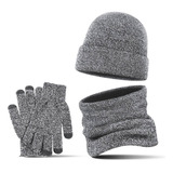 Gorro Bufanda Cuello Guantes Pantalla Táctil Unisex Inviern