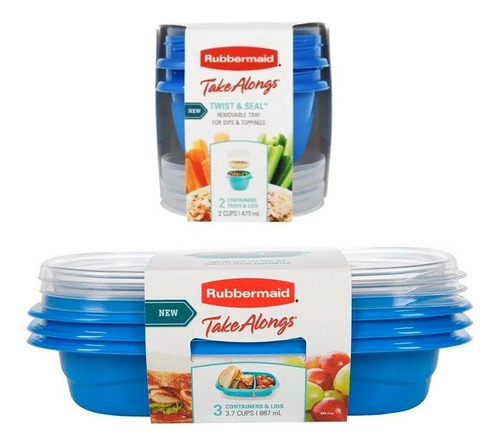 Setx5 Rubbermaid Contenedores Take Alongs Vianda 875m/479ml 