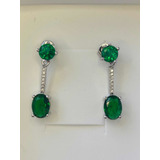 Aros Con Cristal Verde Esmeralda Colgantes Fiesta Originales