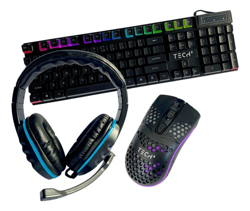 Kit Gamer Audifonos Teclado Y Mouse Gamer Con Luces Led 