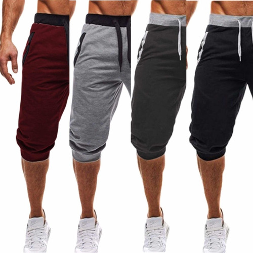 3 Sudaderas / 3 Jogger 3/4 Hombre Slim Fit Colores Promoción