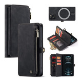 Funda + Billetera  iPhone 13 Pro Max Carga Magsafe Negra