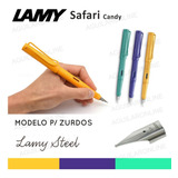 Lapicera Lamy Safari Candy Trazo Pluma Lh P/ Zurdo Colores