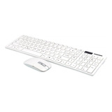 Kit Teclado Wireless Ultra Fino + Mouse + Capa Protetora Cor Do Mouse Branco