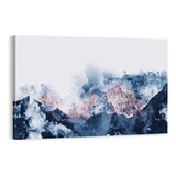 Canvas | Mega Cuadro Decorativo | Montañas Acuarela | 60x40 Color Suaves / Rosados