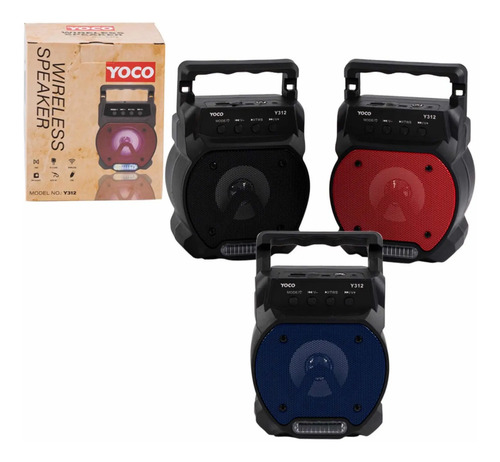 Bocina Bluetooth Portatil Radio Fm Luces