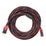 Cable Hdmi 3 Metros 1080p Mallado Tela Conectores Dorados 