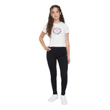 Calza Niña Teen Rib Skinny Negro Corona