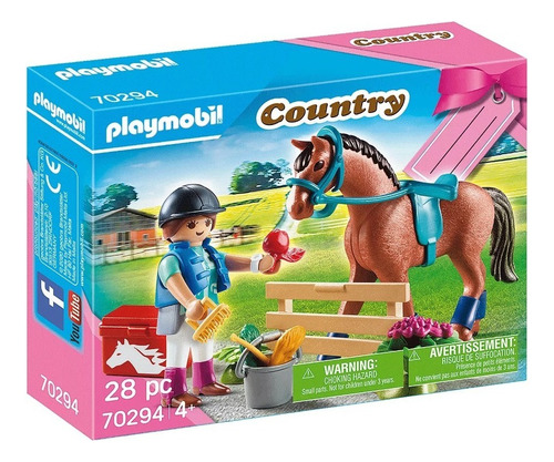 Figura Armable Playmobil Country Granja Con Caballo 28 Pzs