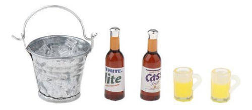 3x 1/12 De Botellas De Cerveza Tazas Modelo Set Para Doll O