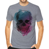 Camiseta Caveira Skull Camisas Com Estampas Diferentes Moda