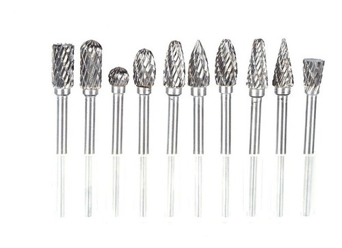 Set 10 Fresas Dremel Corte Diamante Metal Carburo Tungsteno 