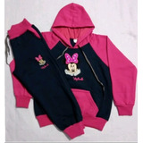 Conjunto Moletom Infantil Femenina Da Minnie Bordado 