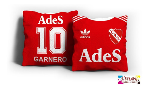 Almohadón Independiente Tipo Camiseta 30x30 Retro 1994 Ades