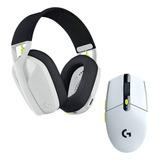 Kit Gamer Logitech Audifono G435 + Mouse G305 Blanco