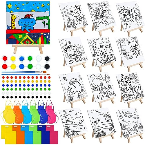 48 Pzs Fiestas Pintura Niños 12 Pzs 5.9 X 5.9 Panel Ca...