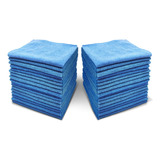 Toallas Mastertop, Paquete De 36 Paños De Microfibra Absorbente, 35.6 Cm De Lado Y Lado, Color Azul