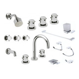 Combo Griferia Lavatorio Bidet Ducha Accesorios Betis