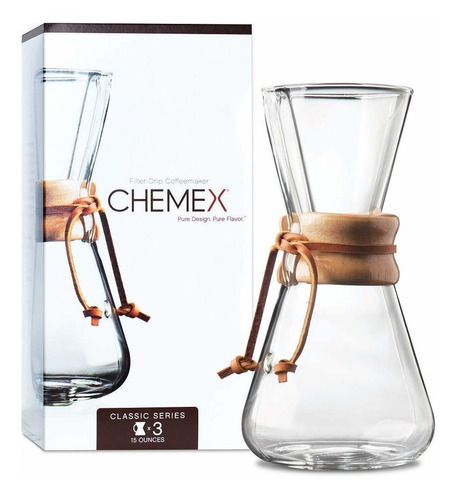 Chemex Cafetera De Vidrio Para Verter (3 Tazas)