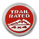 Emblema Trail Rated 4x4 Rojo Para Jeep Wrangler Tj Yj Jk