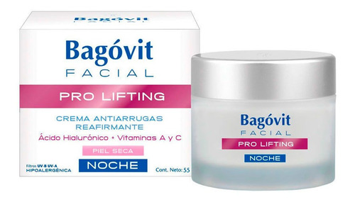 Crema Facial Anti Age Bagovit Pro Lifting Noche P Seca 55g