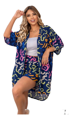 Roupas Femininas Conjunto Verão Tecido Estampado Tendencia