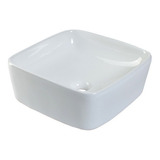 Lavabo Ovalin De Cerámica Blanco Para Baño Modelo Cuadratto Alto Brillo