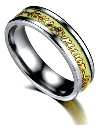 Anillo Luminoso Con Texto Forever Love Para Pareja, De Acero