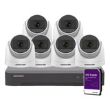 Kit Hikvision Dvr 8 Ch + 6 Domos + Disco + Cable